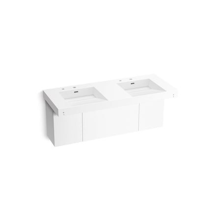 Kohler Constellation 60In Wall-Mount Basin Lavatory System In Glacier White 81030-BPW-KCG